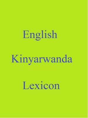 cover image of English  Kinyarwanda Lexicon